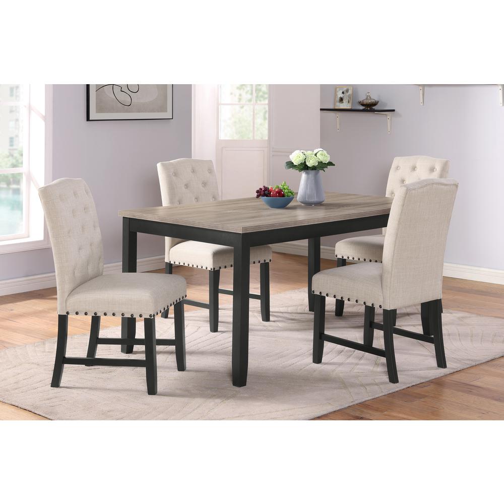 Daphne 5 Pc Natural 60" Dining Set W/Natural Chairs. Picture 7