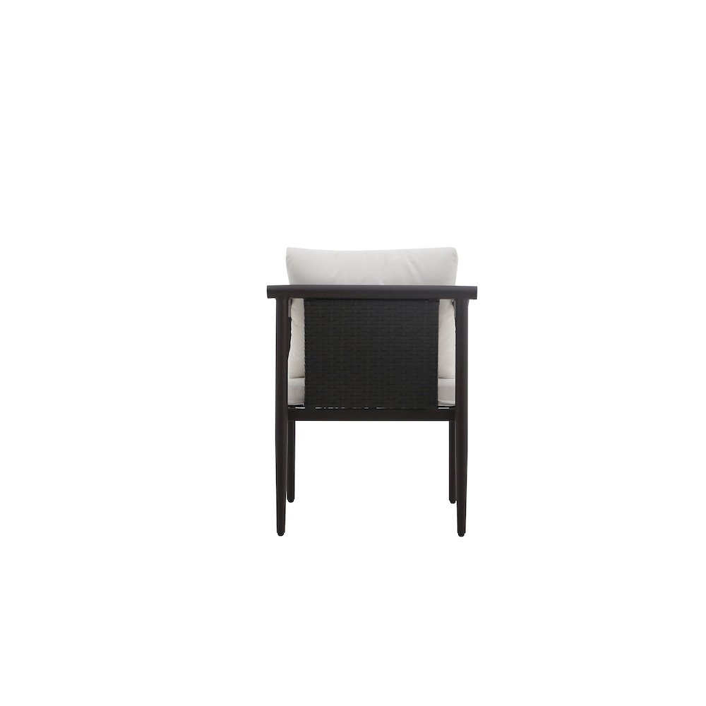 Moana Metal Patio Side Chair in Brown/Ivory (Set of 2). Picture 6