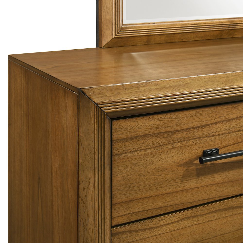 Talcott 2-Piece Wood Dresser and Mirror Set in Honey/Brown. Picture 7