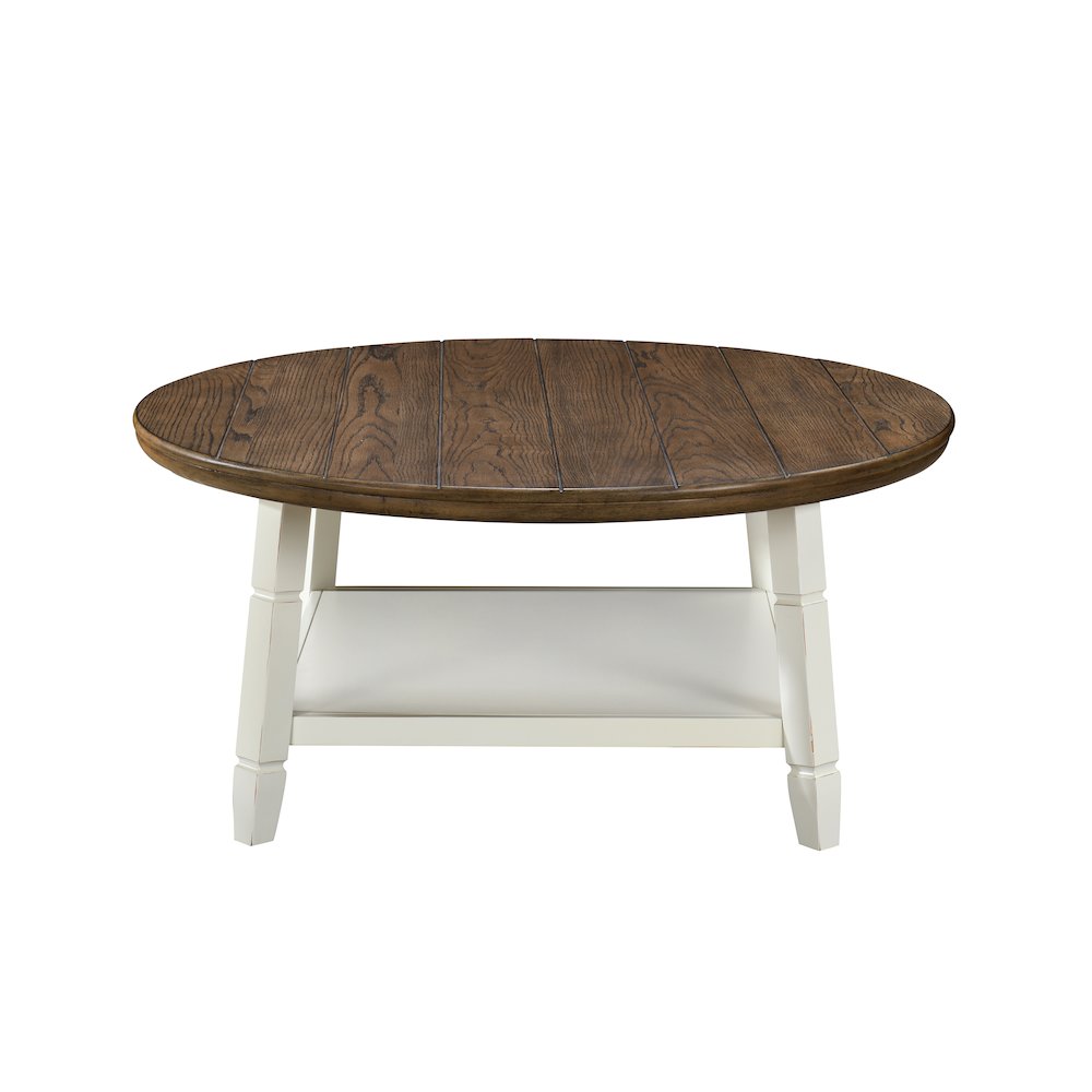 Flaherty 3-Piece Wood Occasional Table Set in Brown/White. Picture 4
