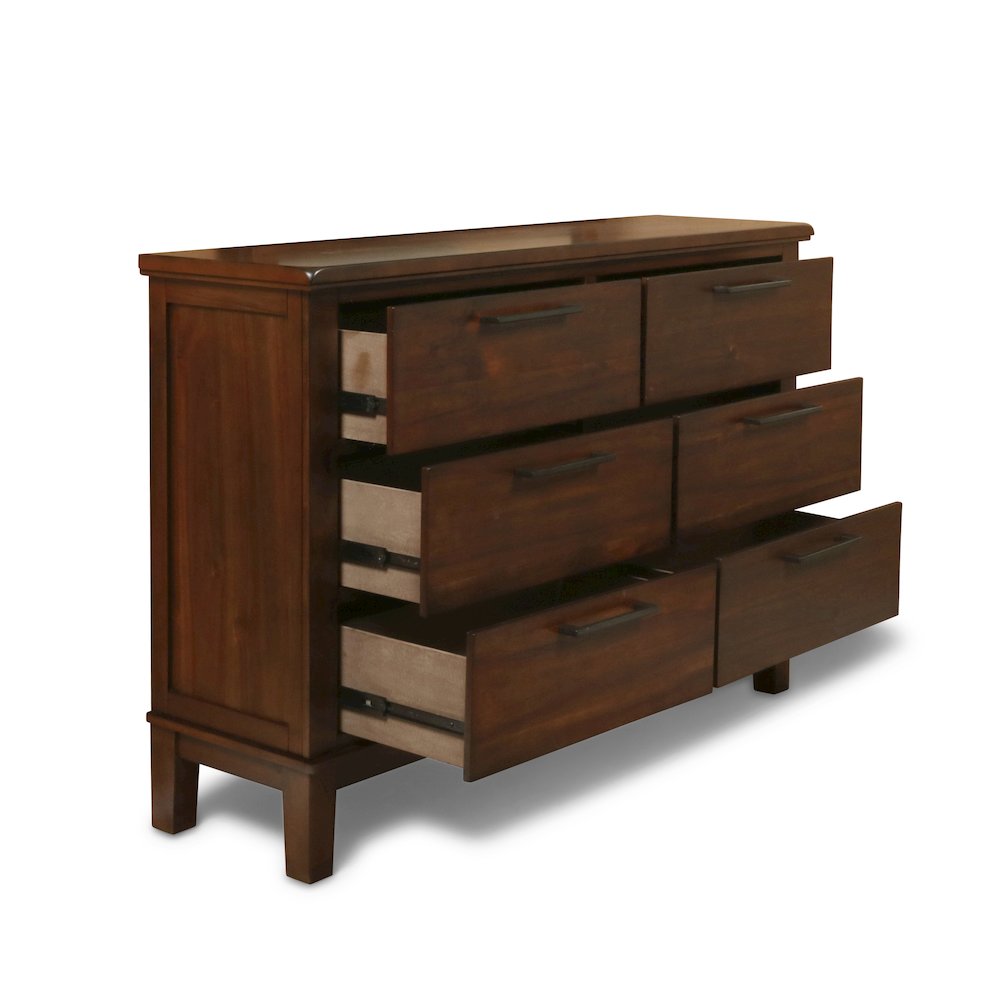 Cagney 3-Pc Wood Bedroom Set with Dresser in Chestnut. Picture 11