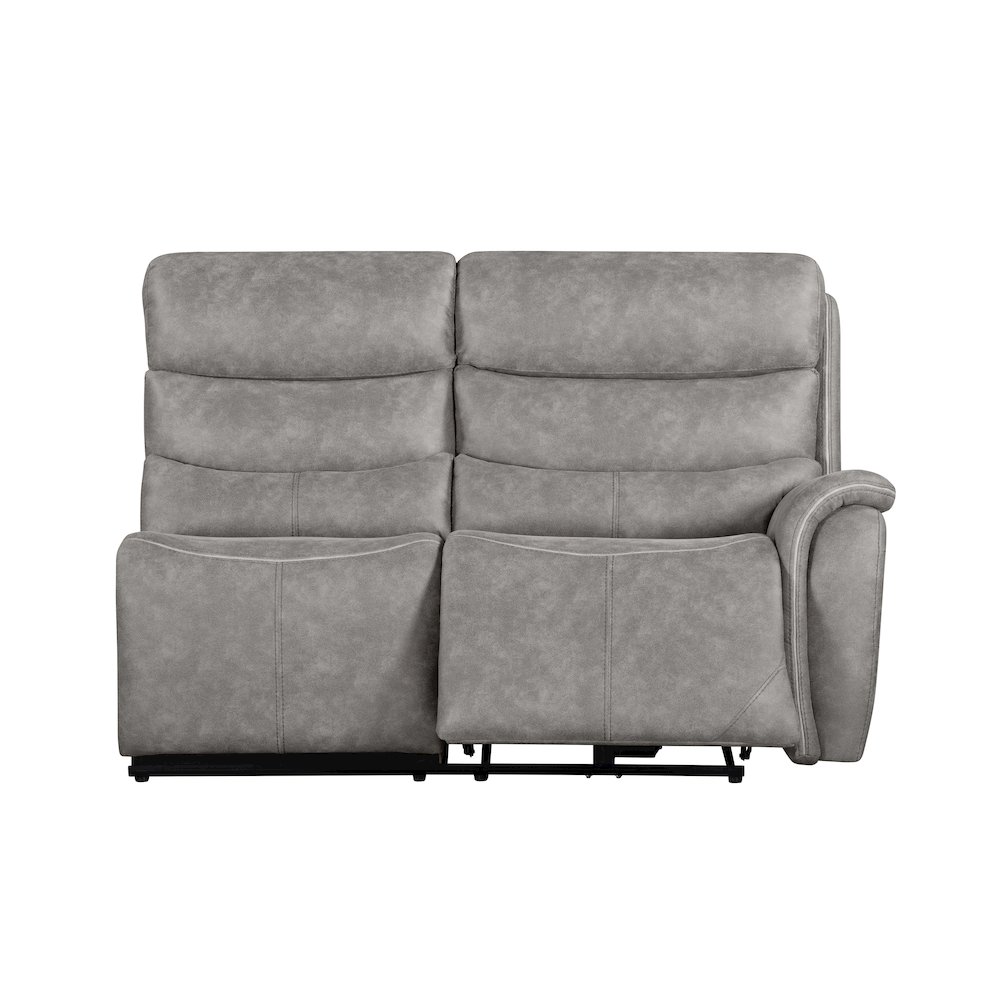 Kamari 3-Piece Polyester Fabric Power Sectional Set, Gray. Picture 4