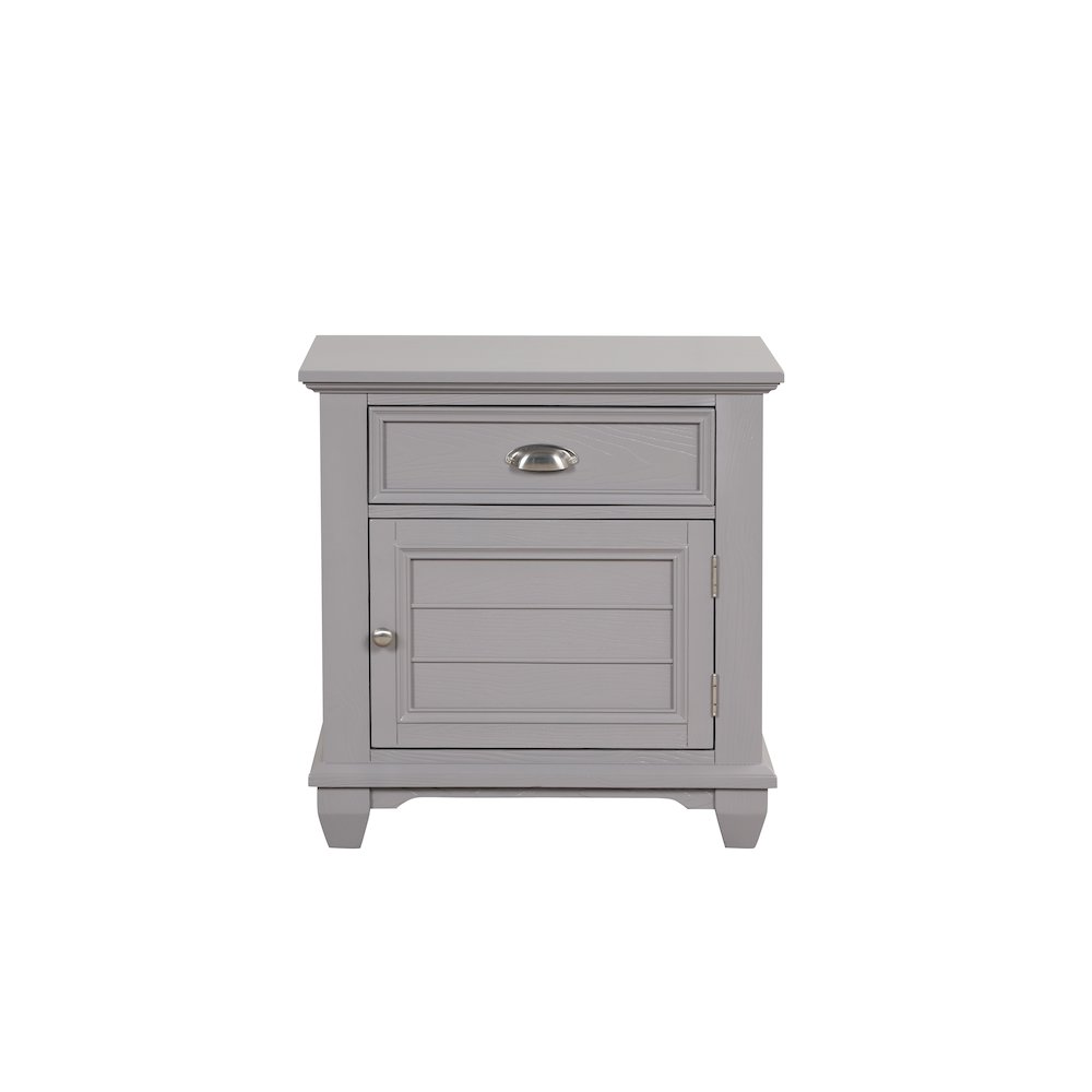 Jamestown Wood 1-Drawer Nightstand, Gray. Picture 3