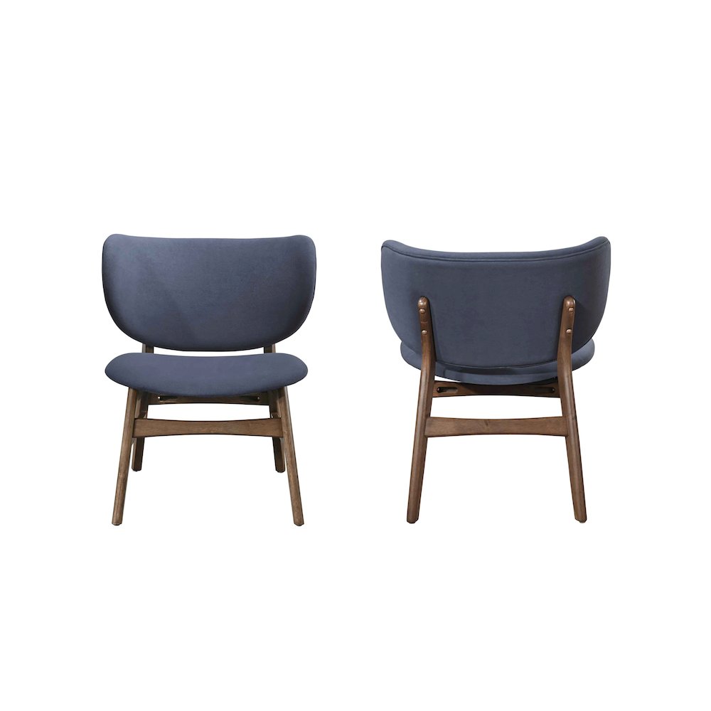 Adler 2-Piece Wood & Fabric Lounge Chair in Blue. Picture 1