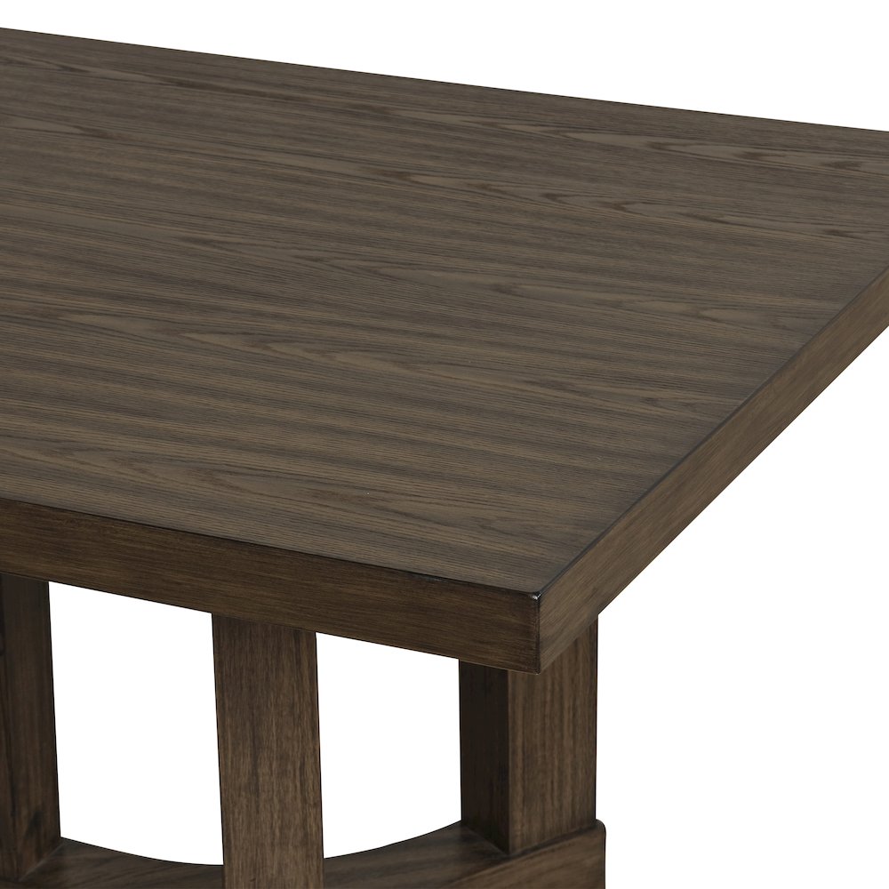 Cityscape Wood Rectangle Dining Table, Walnut. Picture 3
