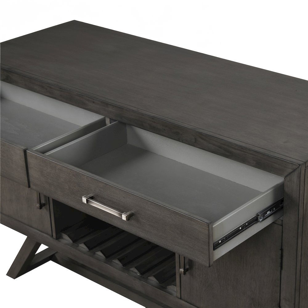 High Line Wood 2-drawer Server, Coffee. Picture 6