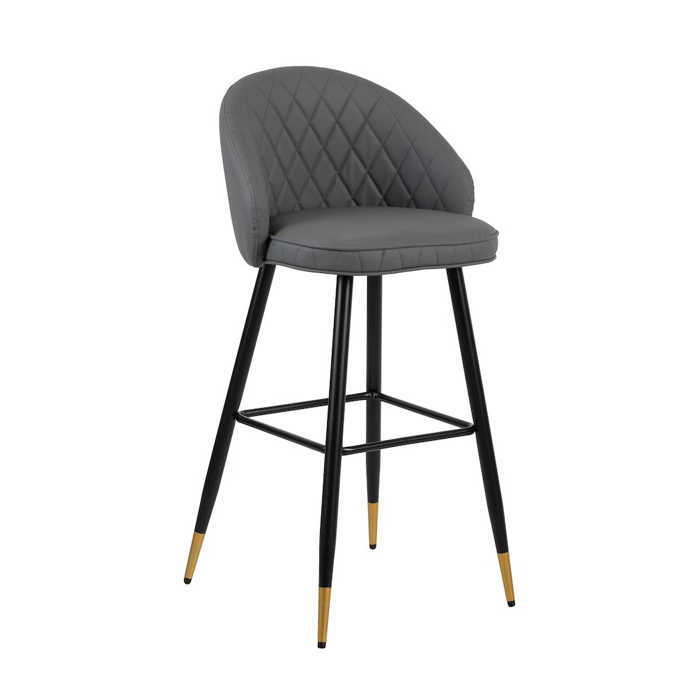 Oliver Vegan Leather Bar Chair in Gray (Set of 2). Picture 2