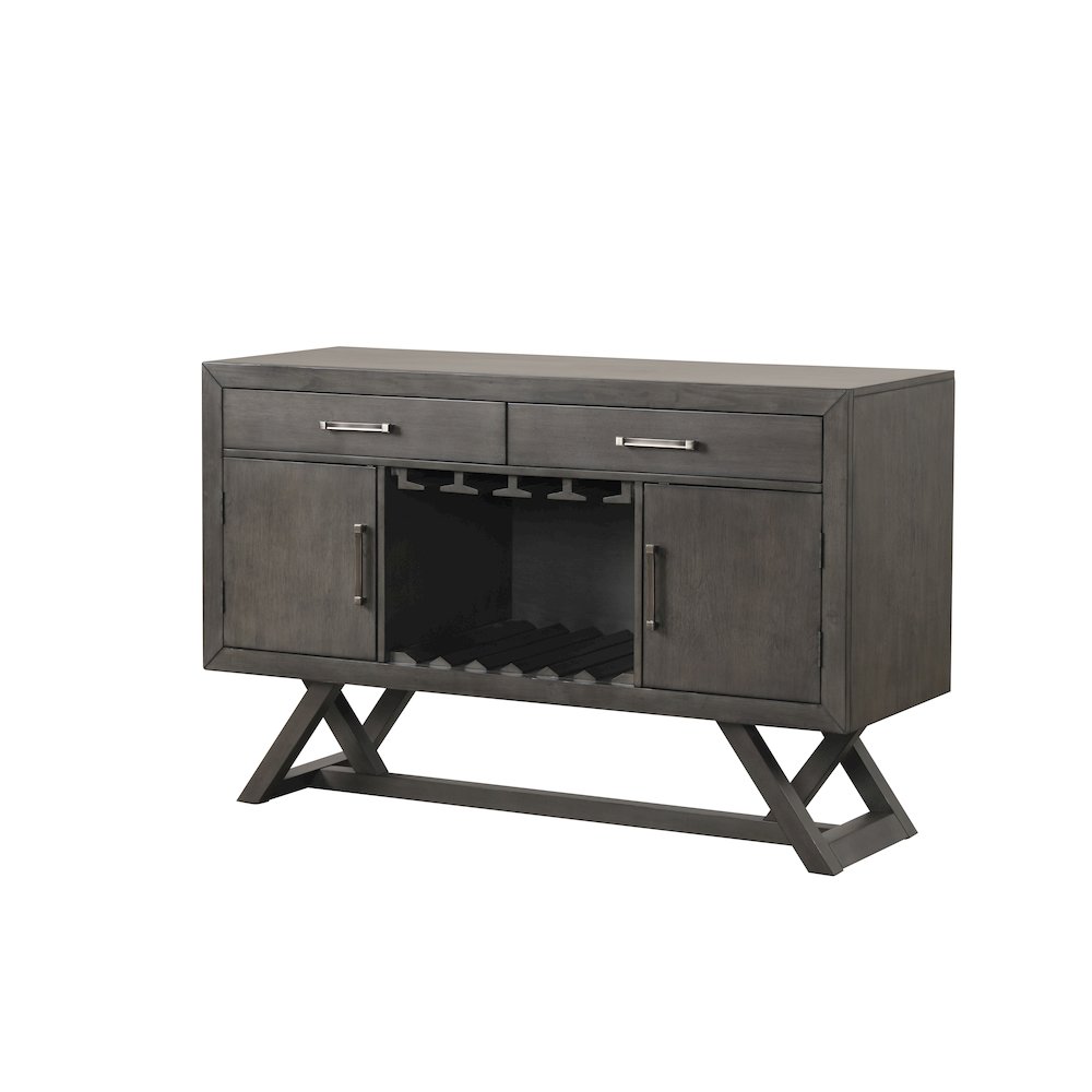High Line Wood 2-drawer Server, Coffee. Picture 1