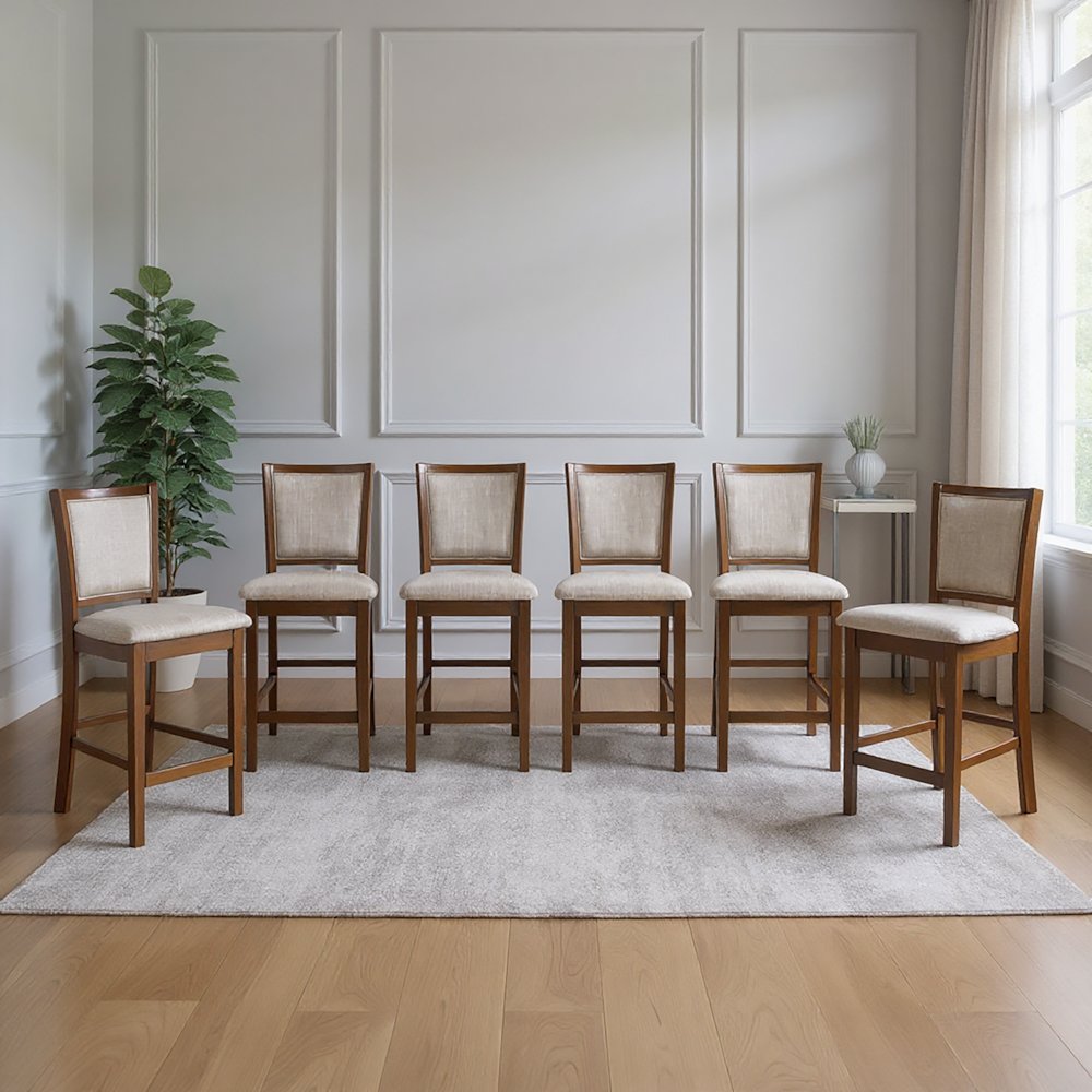 Amy Wood Counter Chair in Cherry (Set of 6). Picture 6