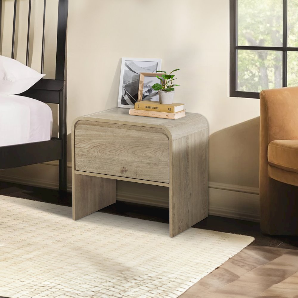 Mara 15.75 in. Natural Rectangular Wood End Table. Picture 7