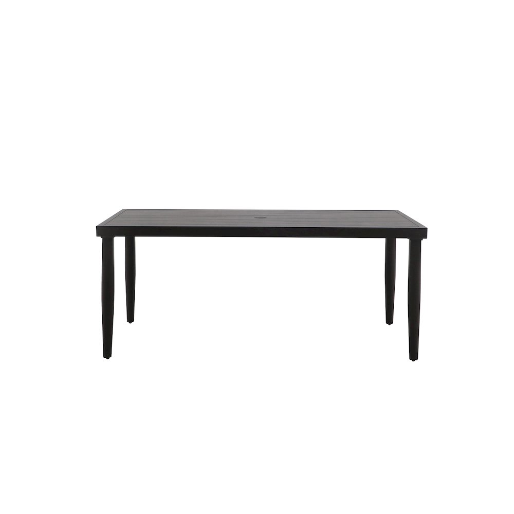 Moana Metal Patio Dining Table in Brown. Picture 2