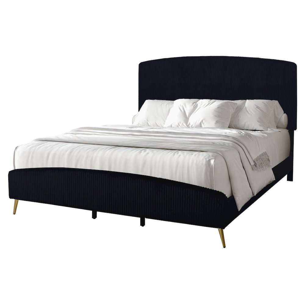 Kailani Wood King Bed, Black. Picture 1