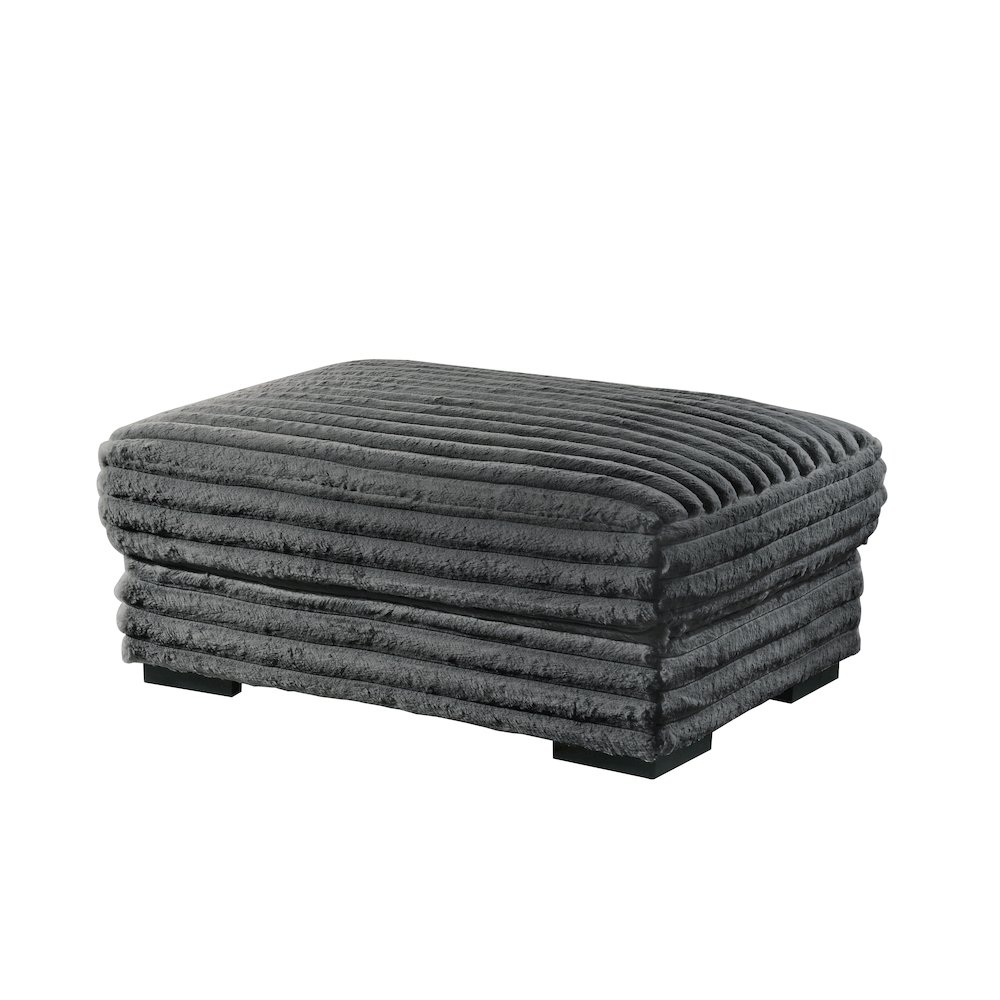 Embrace 41" Fabric Ottoman, Charcoal Gray. Picture 1