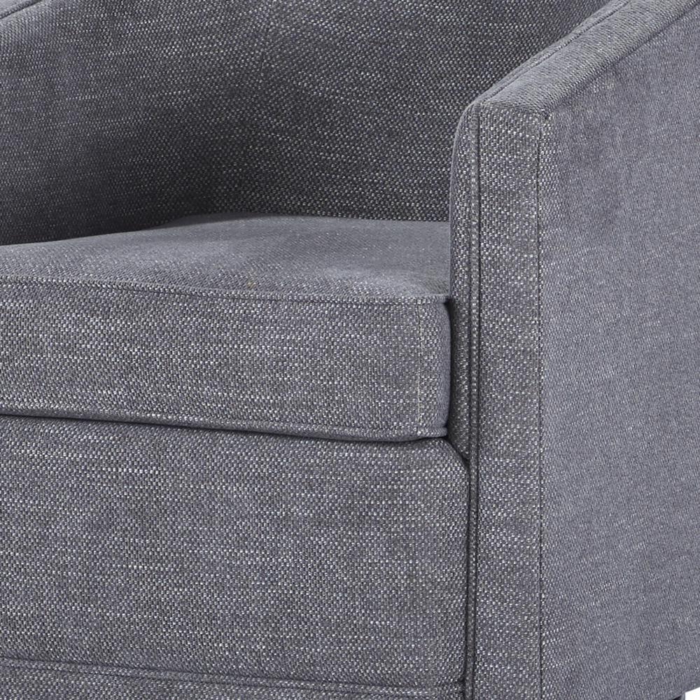 Poppy Dark Gray Polyester Fabric Accent Swivel Arm Chair. Picture 2