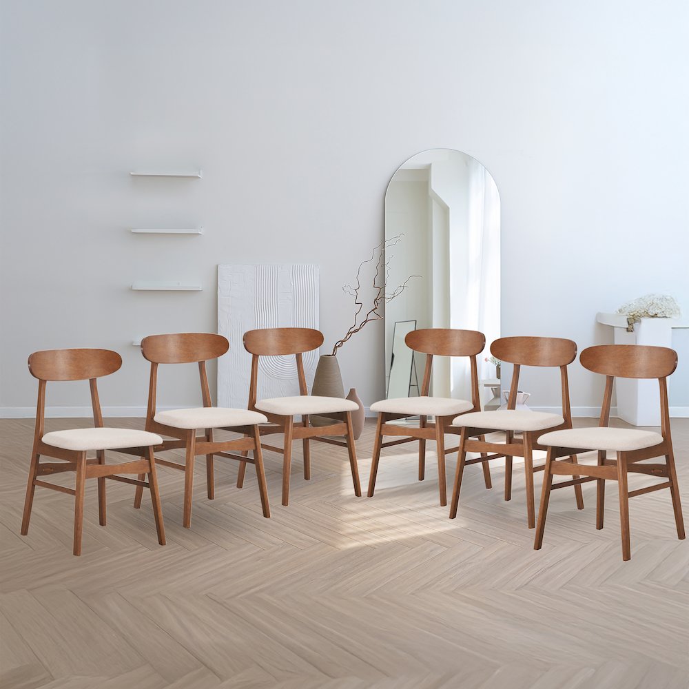 Morocco Wood Dining Chairs (Set of 6), Natural. Picture 2