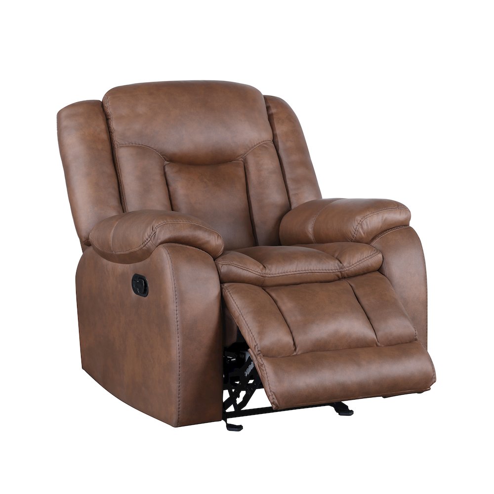 Morello Polyester Blend Fabric Glider Recliner in Brown. Picture 4