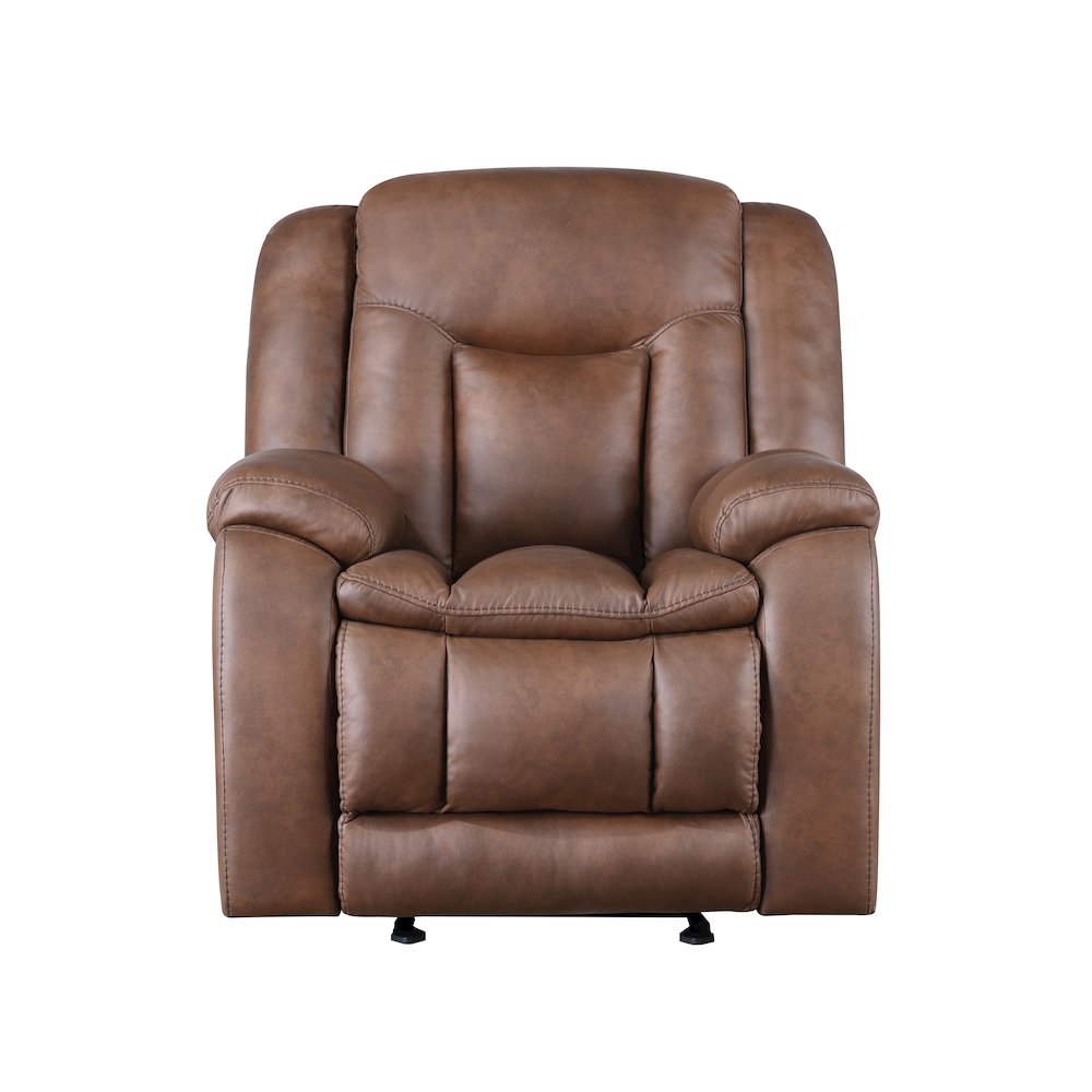 Morello Polyester Blend Fabric Glider Recliner in Brown. Picture 3