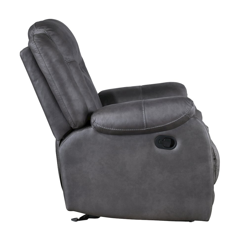 Morello Polyester Blend Fabric Glider Recliner in Gray. Picture 5