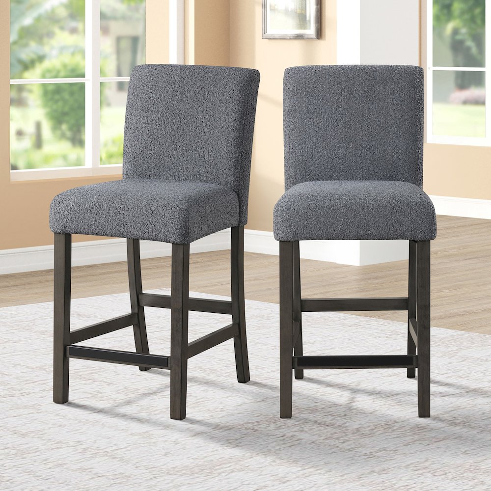 High Line Upholstered Counter Chair (Set of 2), Gray. Picture 2