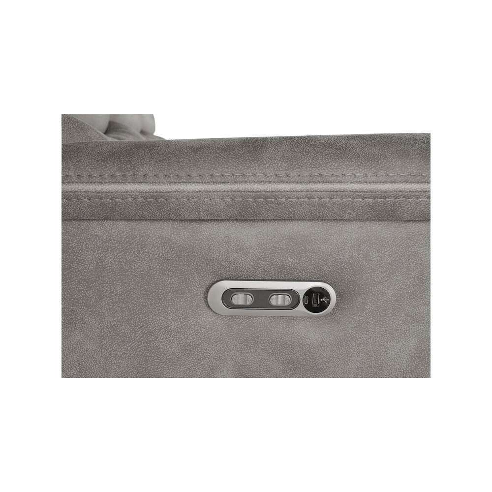 Kamari 2-Piece Fabric Power Living Room Set, Gray. Picture 12