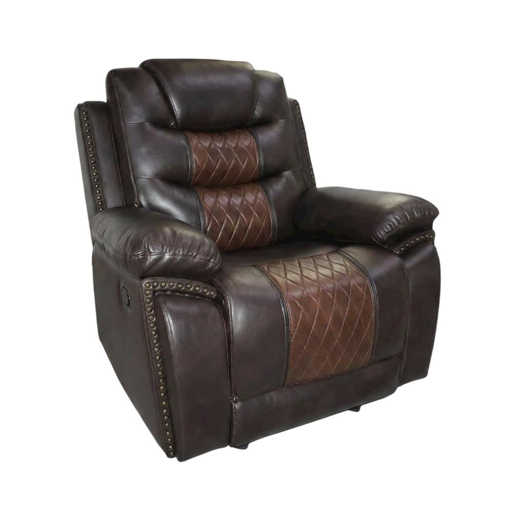 Upholstered Glider Recliner Chair with Black Legs for Nursery, Brown. Picture 3