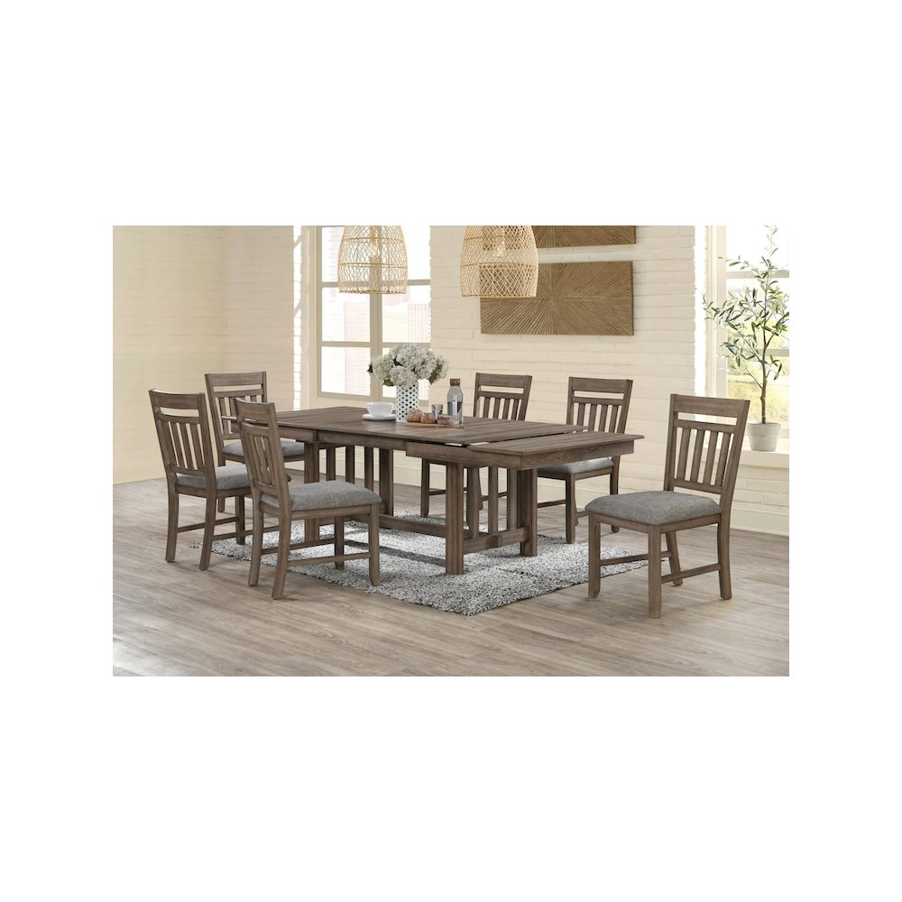 Harrisburg 7-Piece Wood Dining Set, Walnut. Picture 11