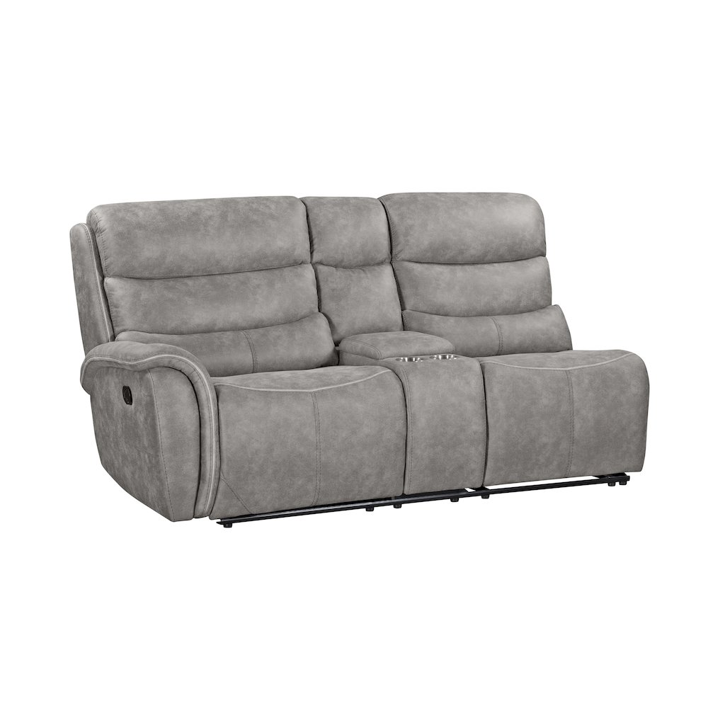 Kamari 3-Piece Polyester Fabric Manual Sectional Set, Gray. Picture 11