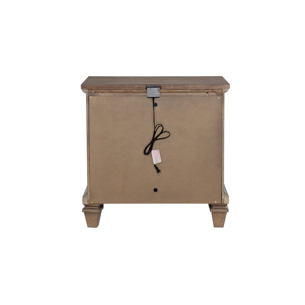 Mariana Wood 2-Drawer Nightstand, Vintage Mocha. Picture 7