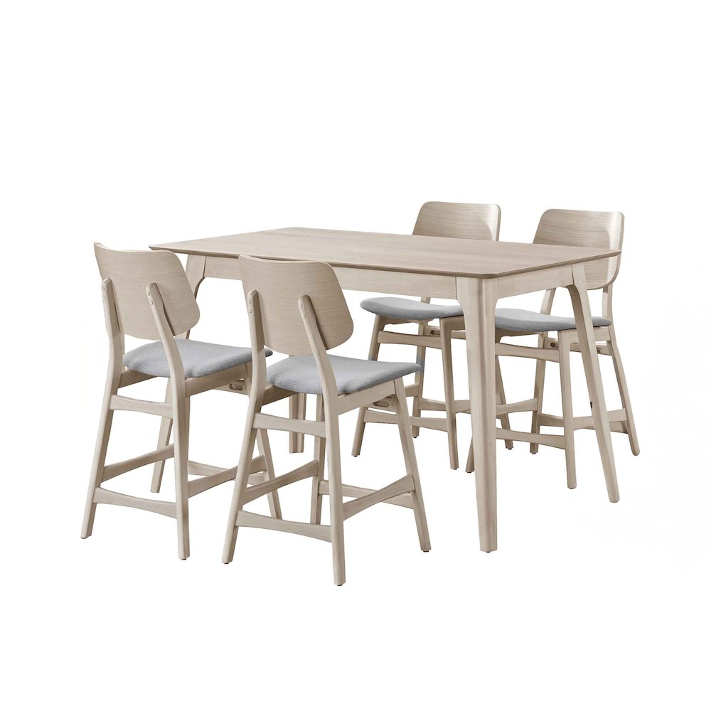 Oscar 5-piece Wood Counter Dining Set in White Ash. Picture 1