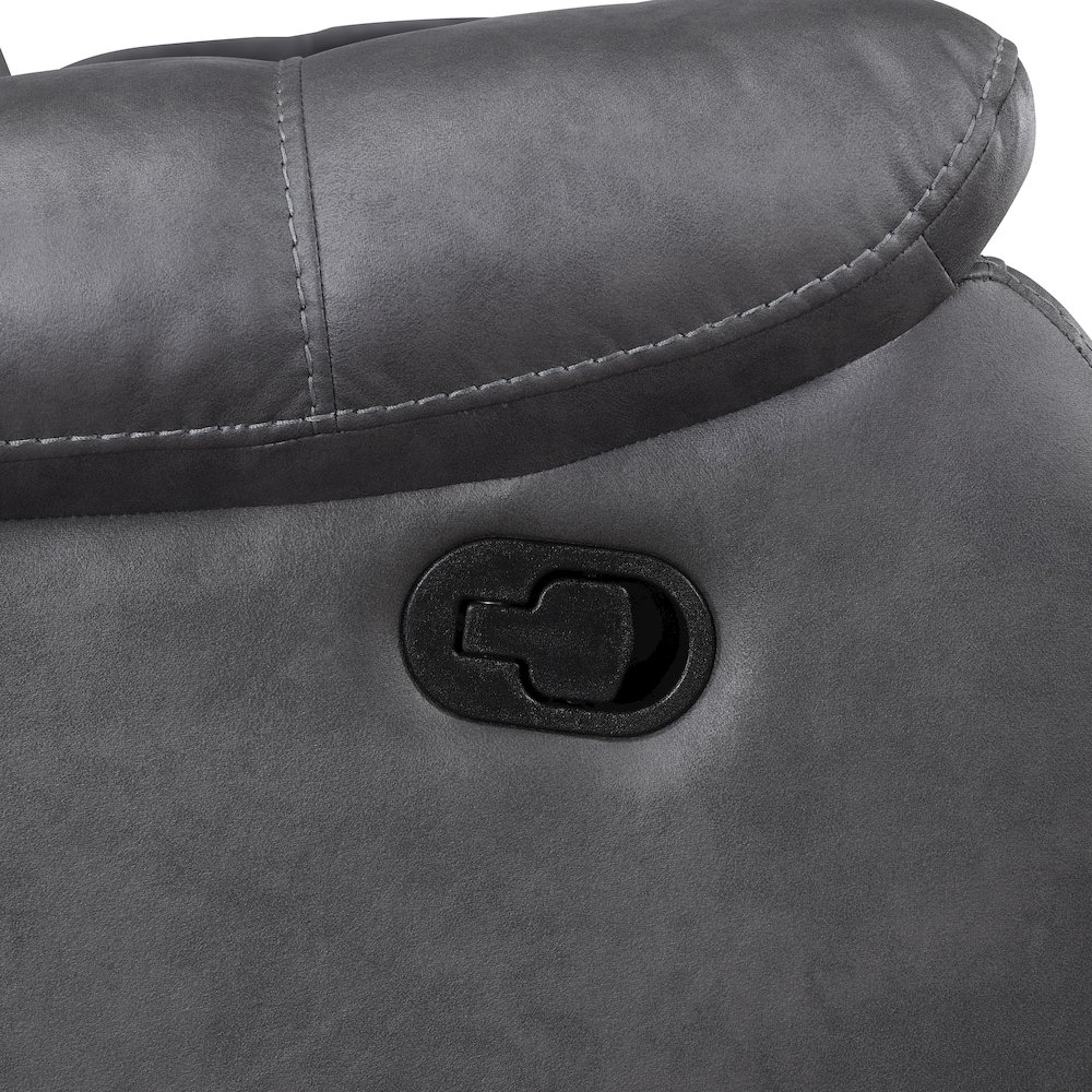 Morello Fabric Console Loveseat w/ Dual Recliners, Gray. Picture 5