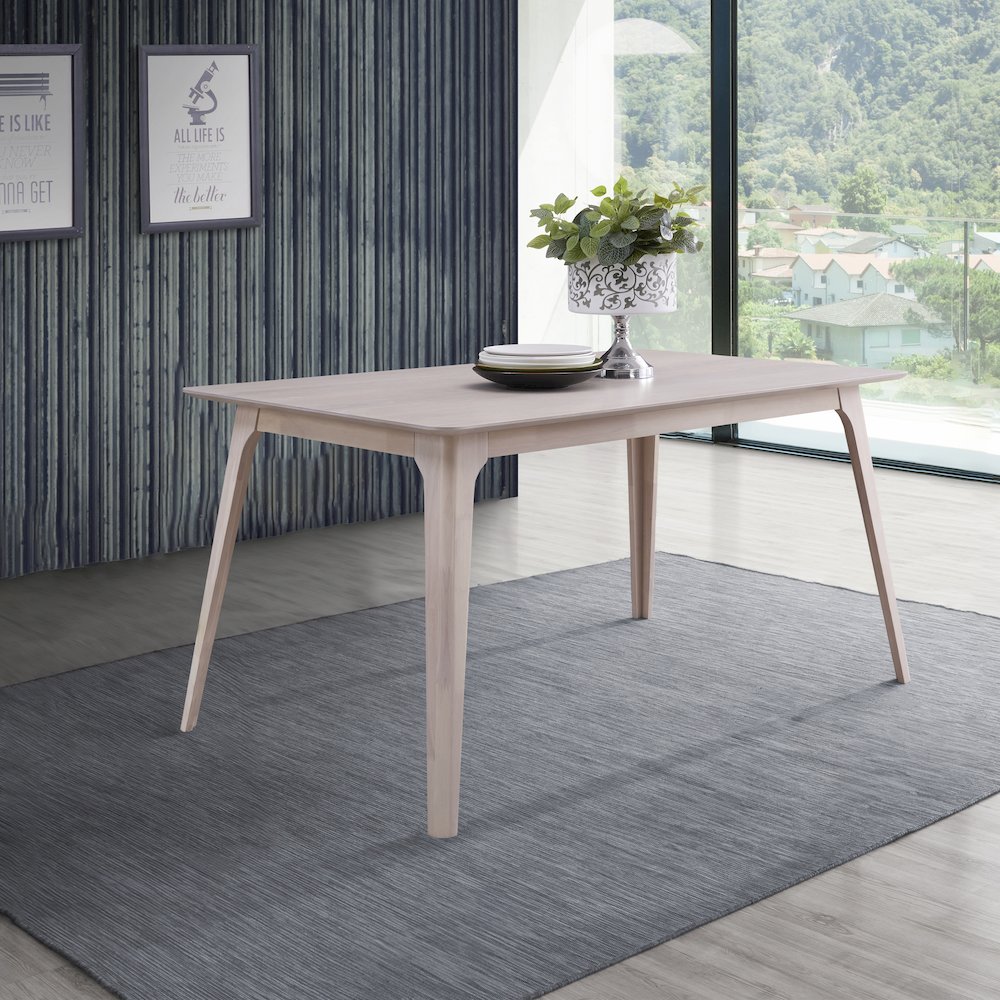 Oscar 60 in. Rectangle Wood Dining Table, White Ash. Picture 6