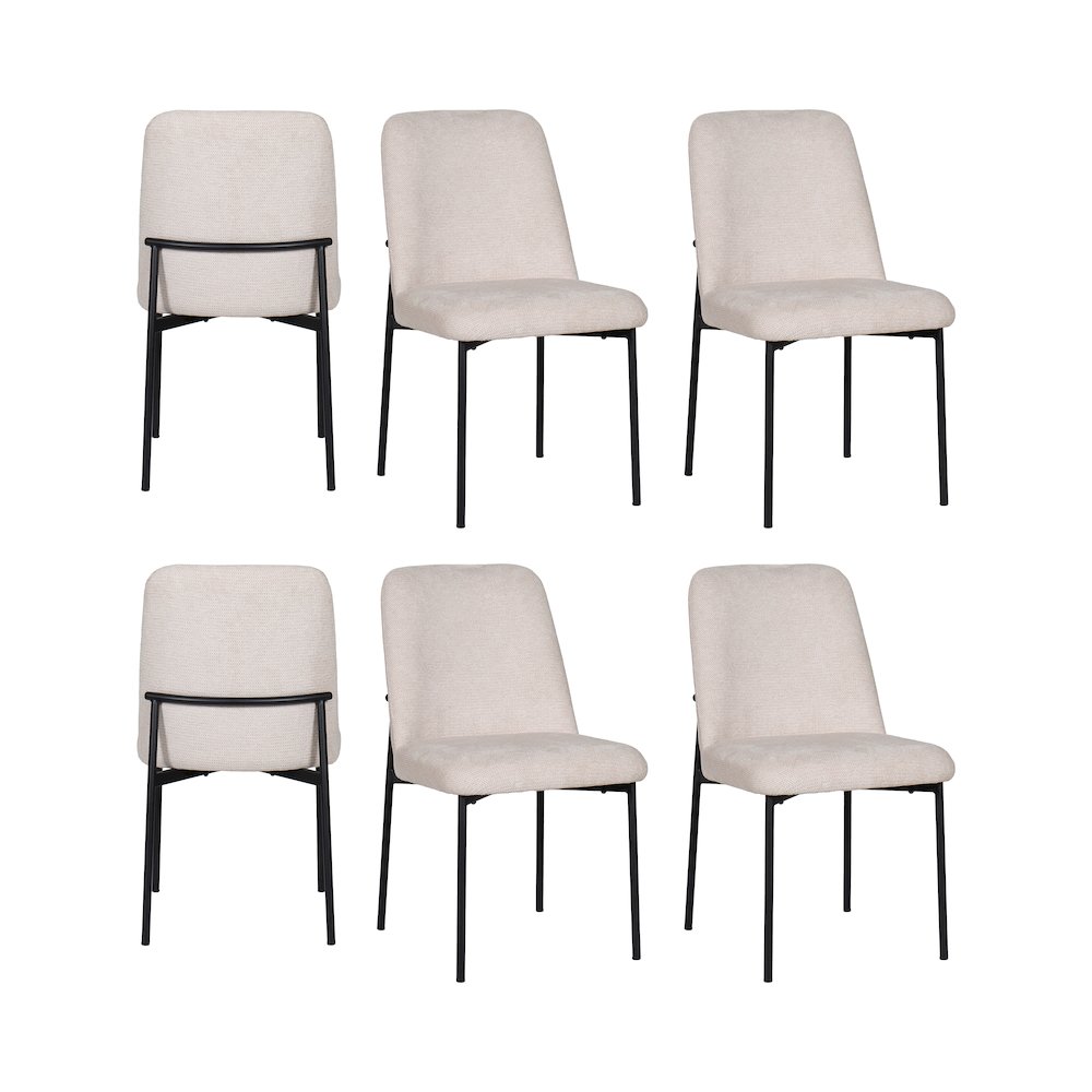 New Classic Furniture Erik Fabric Upholstered Dining Chair in Beige (Set of 6). Picture 1