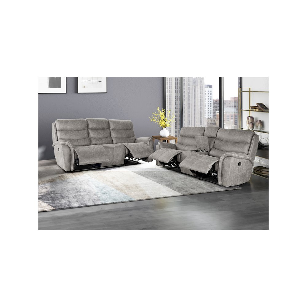 Kamari 2-Piece Fabric Manual Living Room Set, Gray. Picture 12