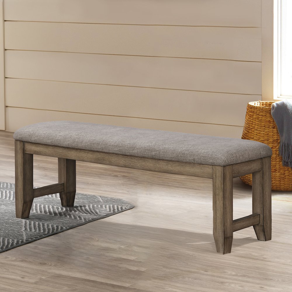 Harrisburg Wood Dining Bench, Walnut. Picture 5