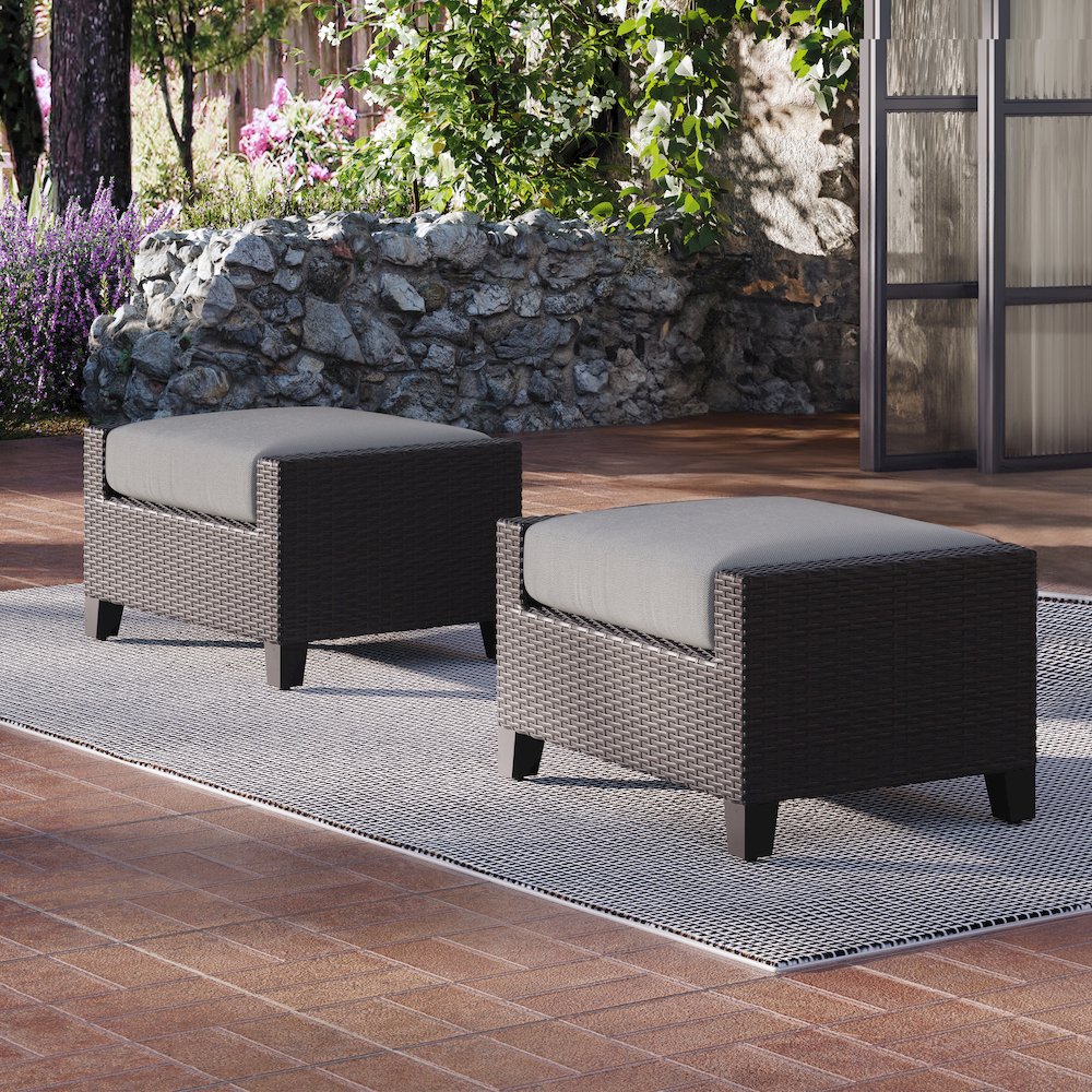 Skye Set Of 2 Ottomans-Gray. Picture 5