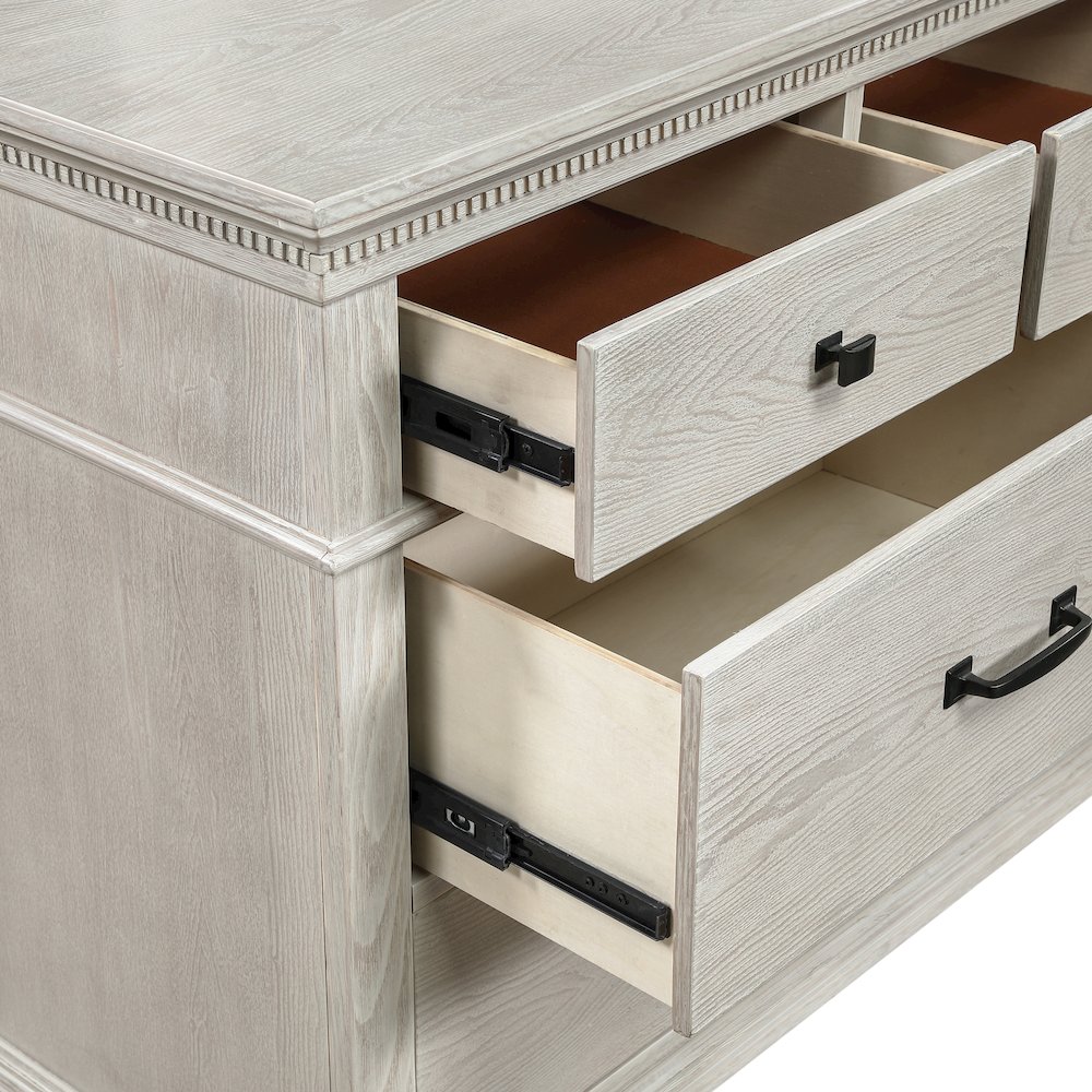 Silver Sands Wood 7-Drawer Dresser in Gray. Picture 5
