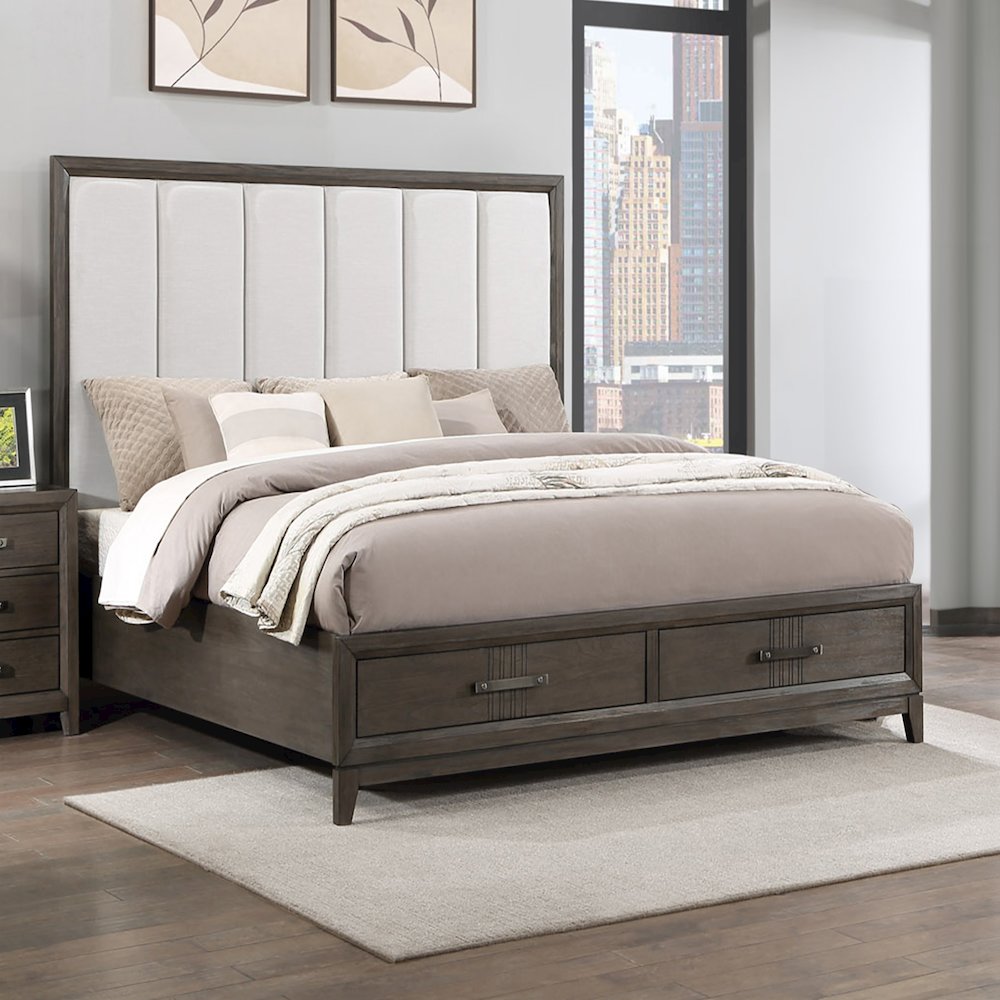 Landon Wood Queen Bed, Walnut. Picture 2