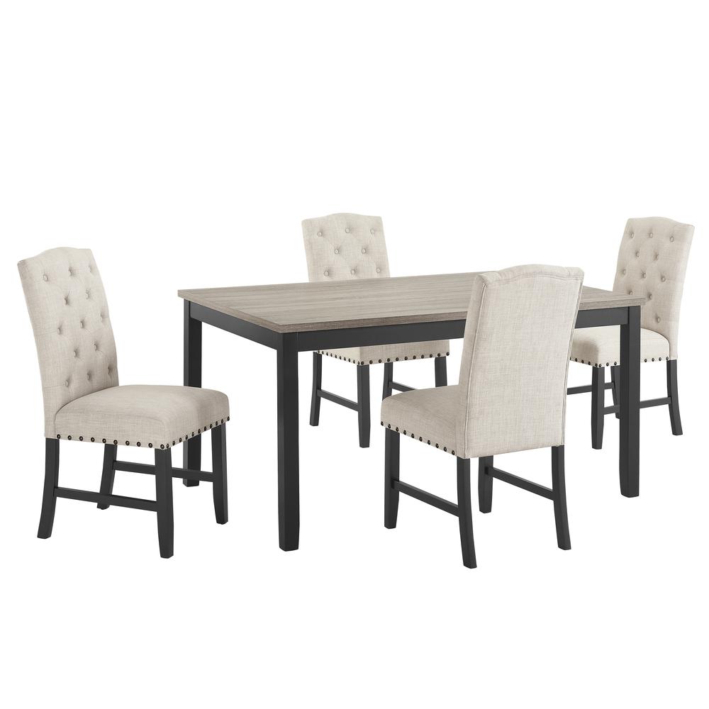 Daphne 5 Pc Natural 60" Dining Set W/Natural Chairs. Picture 1