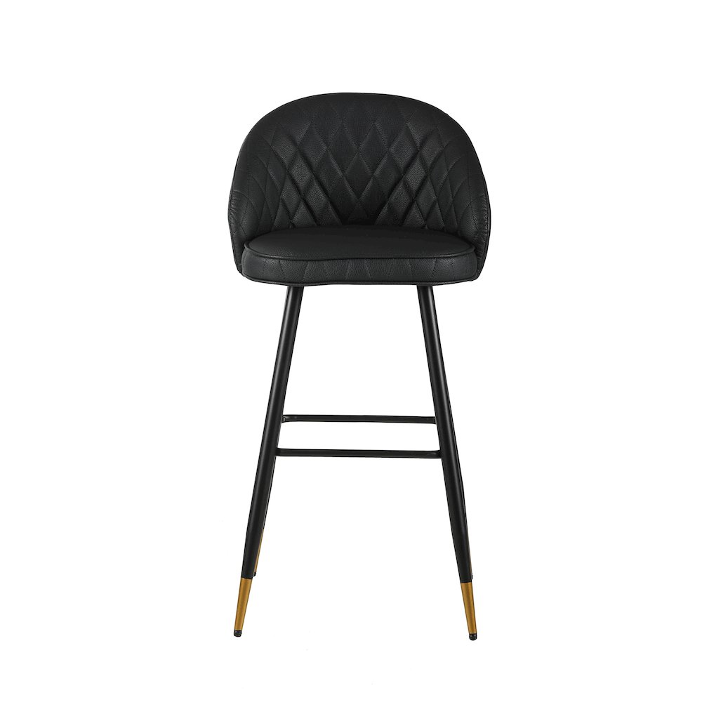 Oliver Vegan Leather Bar Chair in Black (Set of 2). Picture 3