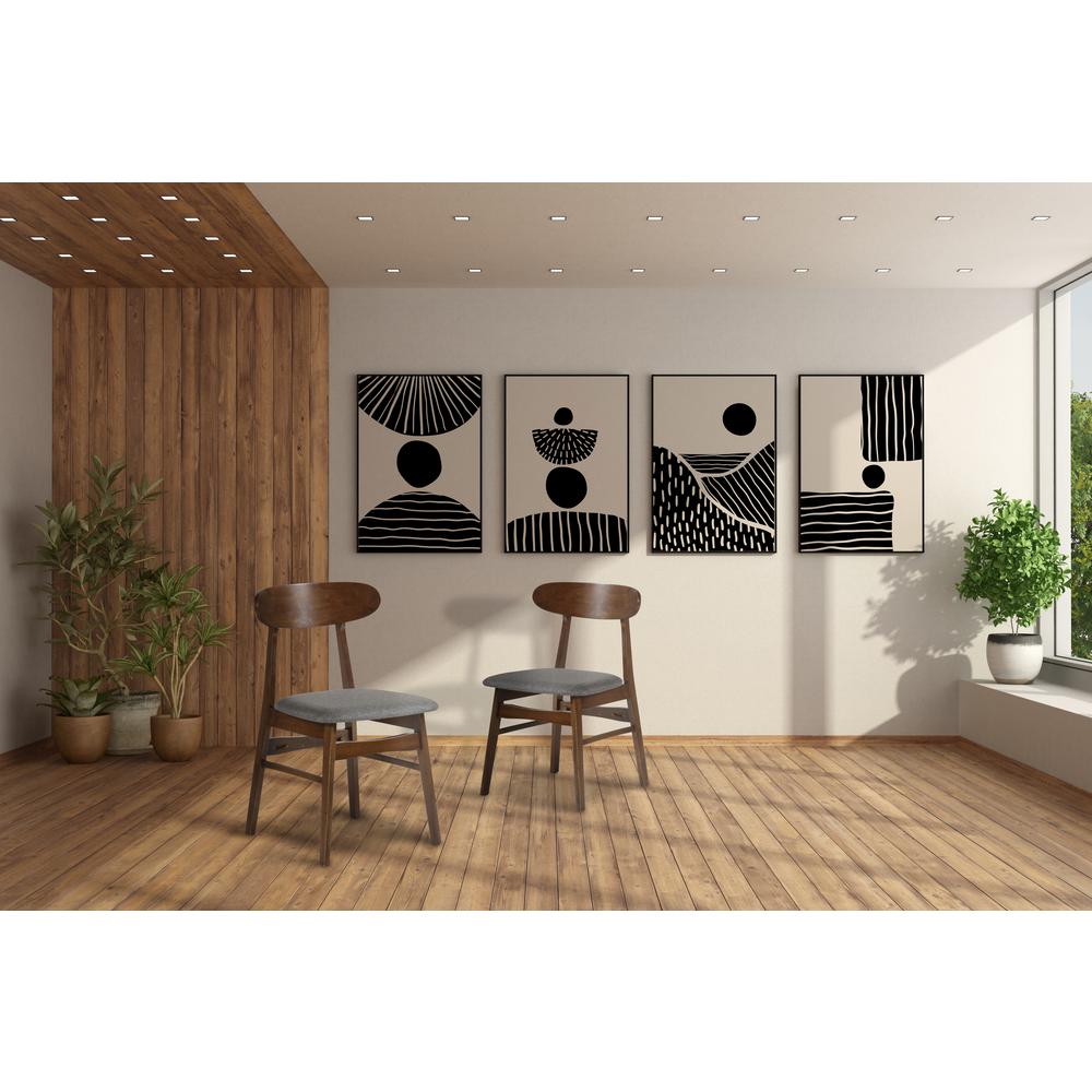 Furniture Morocco Dining Chair with Cushion- Set of 2- Dark Gray. Picture 8