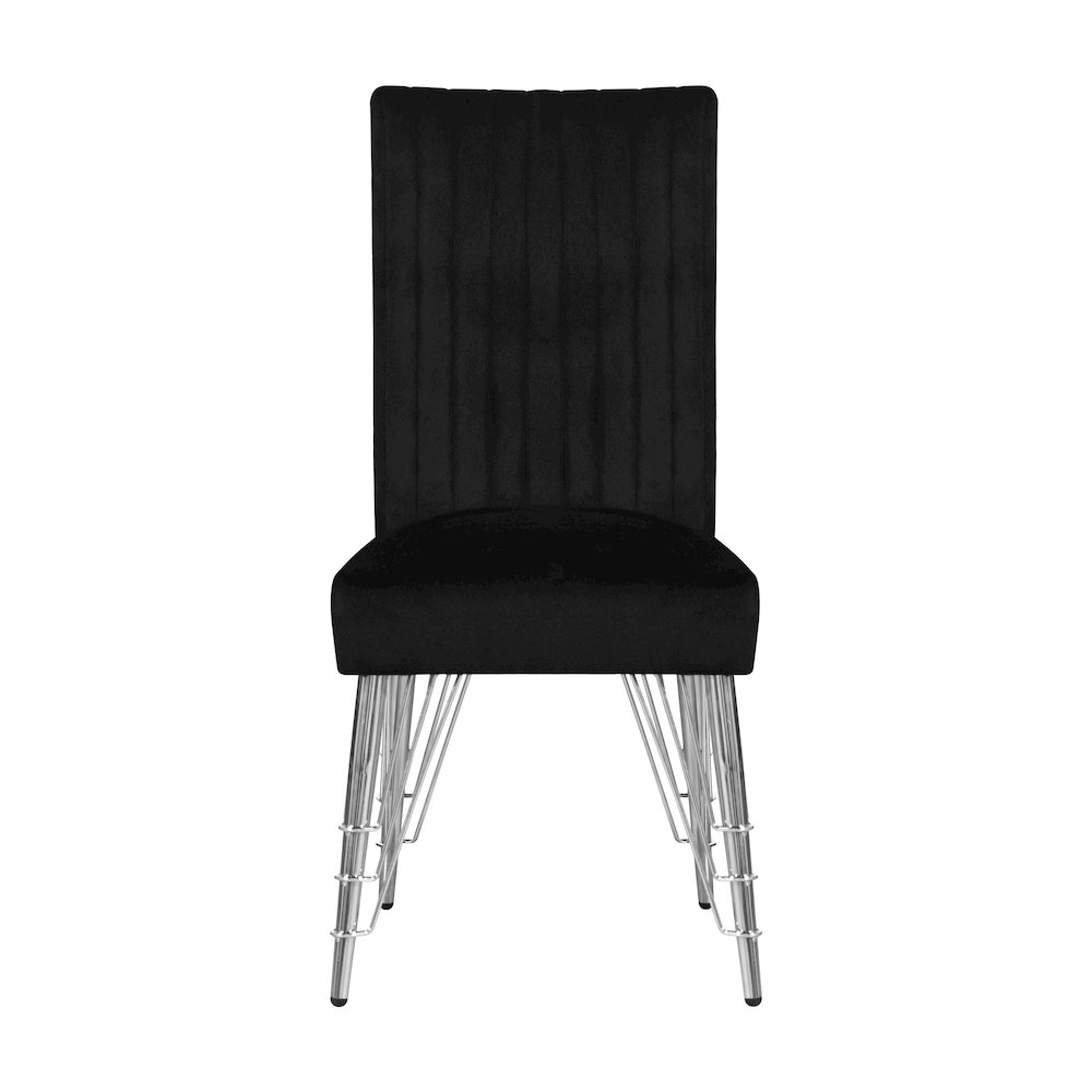 Ava Wood Upholstered Dining Chair in Black (Set of 2). Picture 3
