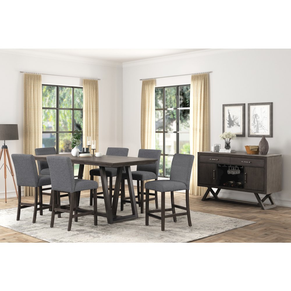 High Line Wood 80" Rectangular Dining Table, Coffee. Picture 7