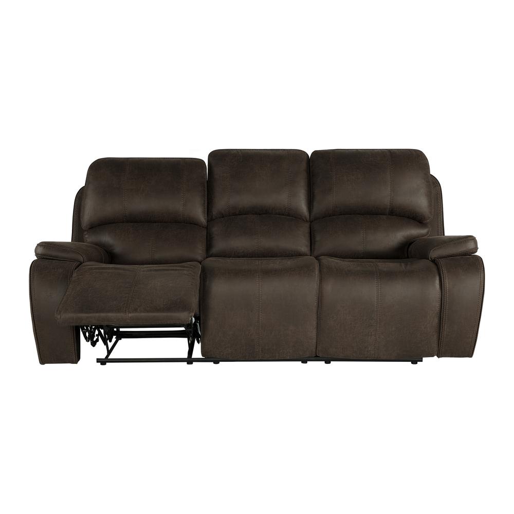 Brookings  Sofa W/Dual Recliner-Brown. Picture 6