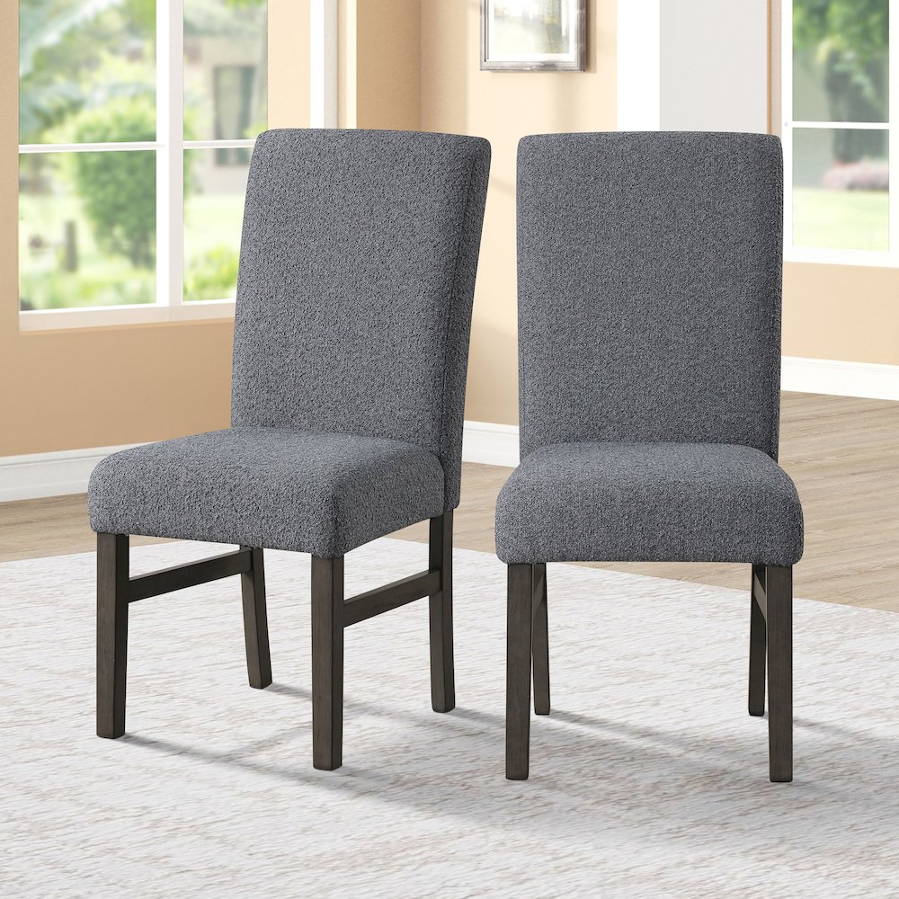 High Line Upholstered Dining Chair (Set of 2), Gray. Picture 2