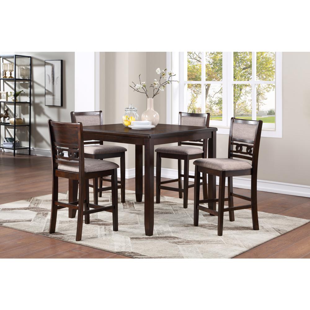Furniture Gia 5-Piece Transitional Wood Counter Set in Cherry. Picture 12