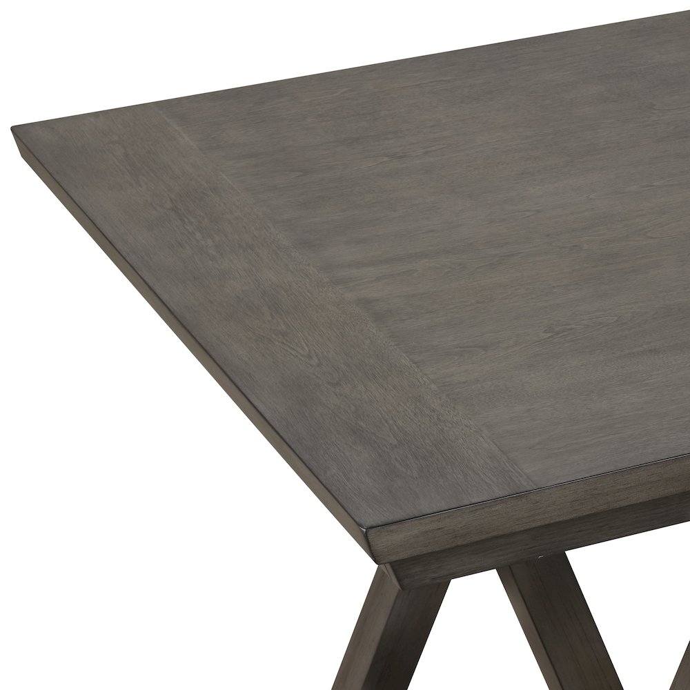 High Line 5-Piece Wood Rectangular Dining Table Set, Gray. Picture 6