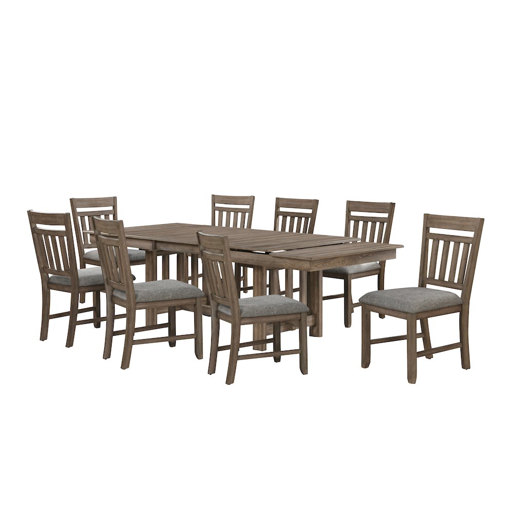 Harrisburg 9-Piece Wood Dining Set, Walnut. Picture 1