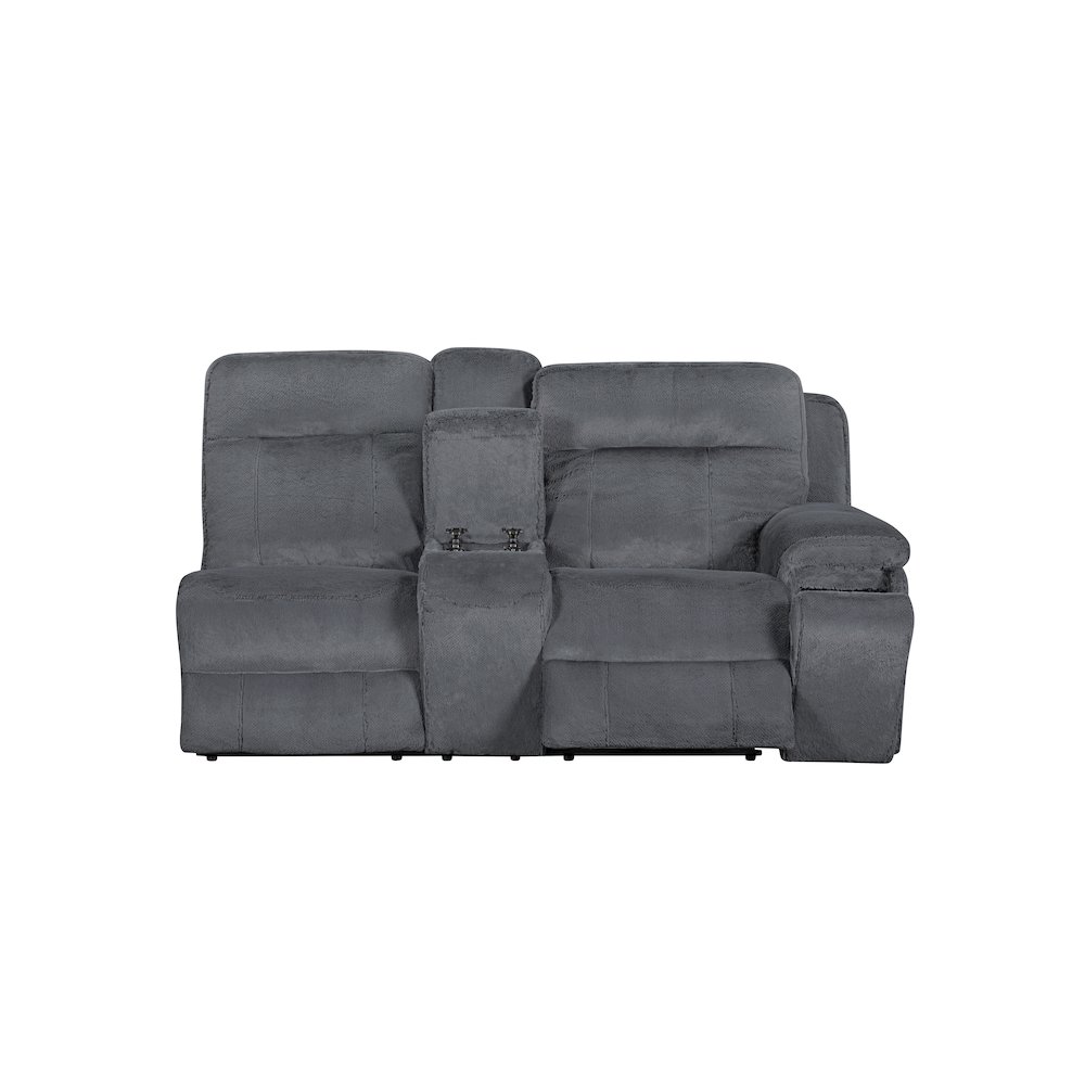 Teddy 3-Piece Fabric Power Sectional in Gray. Picture 15