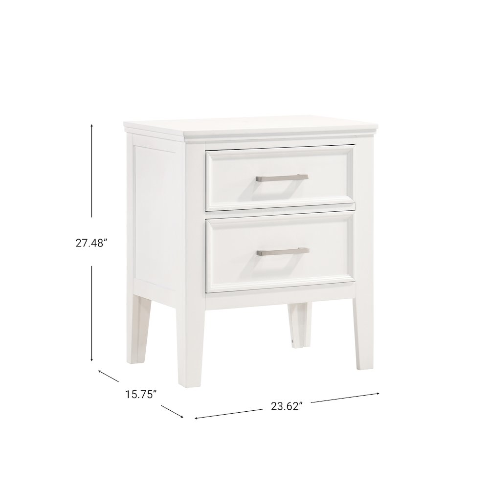 Andover Wood Nightstand in White (Set of 2). Picture 7