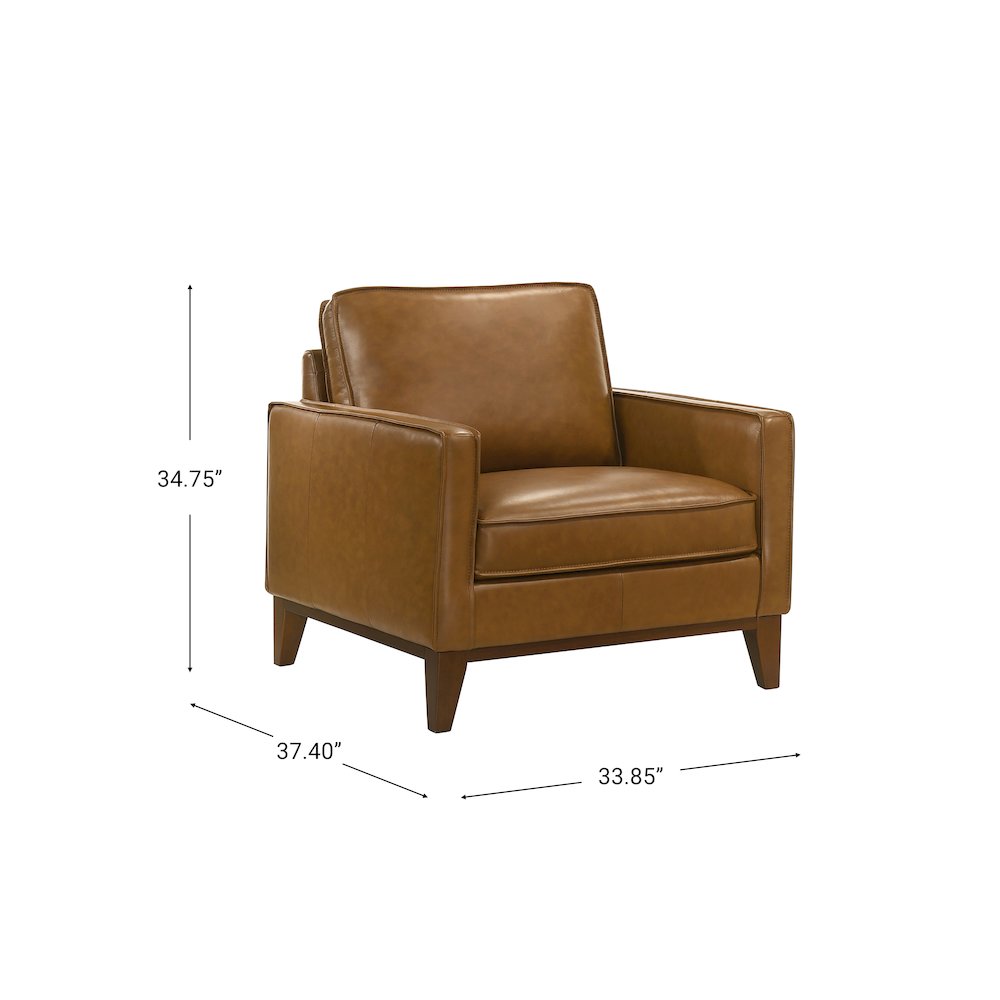 Caspar Leather Arm Chair in Caramel (Set of 2). Picture 7